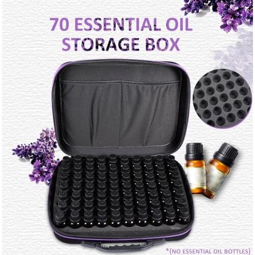 70 Bottles Essential Oil Case 5/10/15 ML Perfume Oil Essential Oil Box Travel Portable Carrying Holder Nail Polish Storage Bag