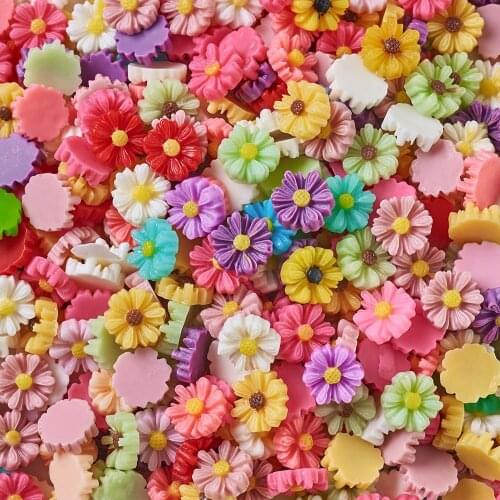 Daisy Flower Kawaii Resin Cabochons Decoration Crafts Flatback Beads for DIY Making Ornament Embellishments Accessories 9x8x3mm