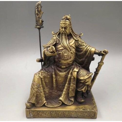 Chinese Wonderful copper handmade Wealth Guan Yu Guan Gong Home decoration