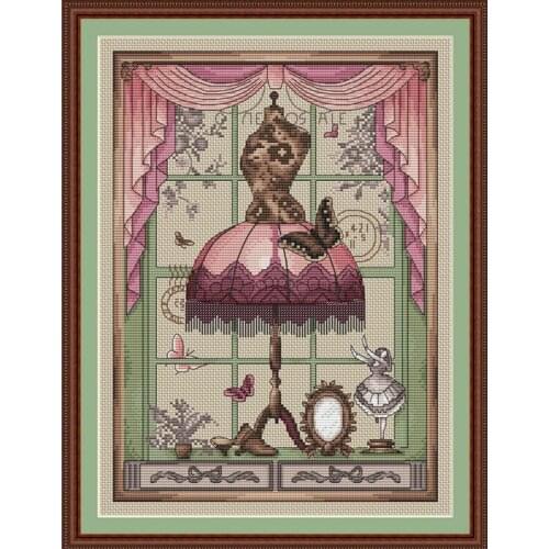 14/22/25ct Counted Cross Stitches Kit The Purple Tailoring Shop Wedding Shop Wedding Dress Lady Skirt butterfly Free Shipping