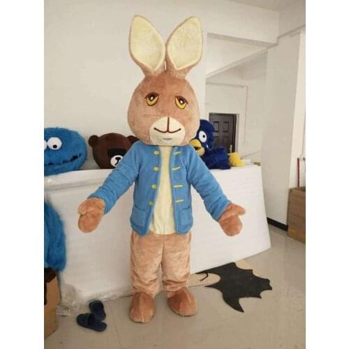 Cute Brown Rabbit Mascot Costume Easter Party Cosplay Suit Carnival Adult Size Show Clothes Mascot Bunny Costume