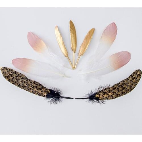 10PCS Pretty Natural Goose Feathers 15-20cm/4-6inch Feathers for DIY Crafts Party Dress Headpiece Earrings Fly Tying Decoration