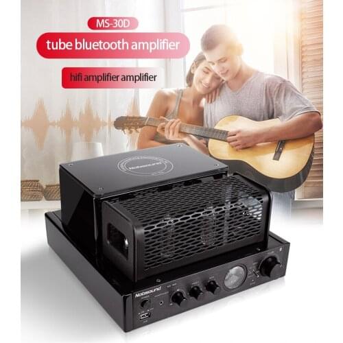 KYYSLB 220V 25W*2 4-6ohms Fever Amplifier 4.2 Bluetooth Tube Hifi Amplifier with Independent Adjustment of High and Low Bass