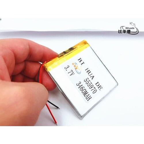 Li-Po 1pcs/lot Dual handsome 3.7V lithium polymer battery 555970 3460mah MP3 MP4 MP5 small toys