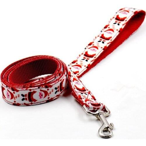 Hot Sale Fashion Nylon Christmas pet Dog Leash Santa Claus Puppy Dog lead Pet Products strong pet dog lead pet training leash