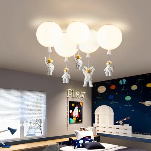 Frosted Space Balloon Lamp Childrens Room Chandelier Nordic Creative Cartoon Decoration Boys and Girls Bedroom Led Ceiling Lamp