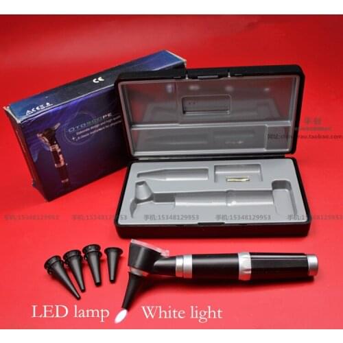 Medicaluse examination ear mirror optical fiber ear speculum flashlight diagnosis ear canal LED lamp Electric otoscope detection