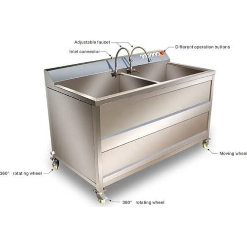 Multifunction Double-vat washing machine for fruits and vegetables