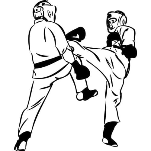 Car Stickers Personality Interesting Car Styling Karate PVC Car Decoration Decal Waterproof Cover Scratch Black/white, 14cm*11cm