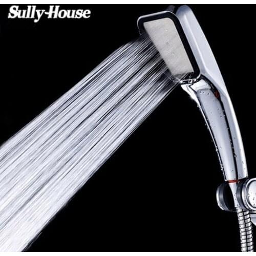 Sully House ABS Shower Head,Bathroom Chuveiro,Douche Rain Shower,Pomme de douche,with hose and holder Shower Set Cubicle,Chrome