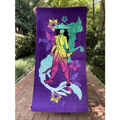 New Cotton Disney Raya and The Last Dragon Bath Towel Cartoon Kids Boys Girls Soft Beach Towel Throw Blanket Children Gifts