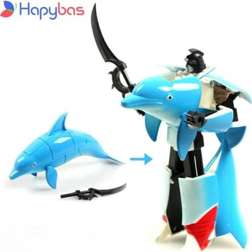 New arrival, Christmas gift plastic Transformer fish Robot dolphin, shark Model for children collection
