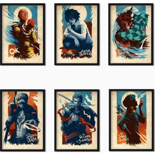 One Punch Man/Anime/Monkey King/My Hero Academia/etc. Japan Picture Poster Canvas Wall Art Print Painting Nordic Home Decoation