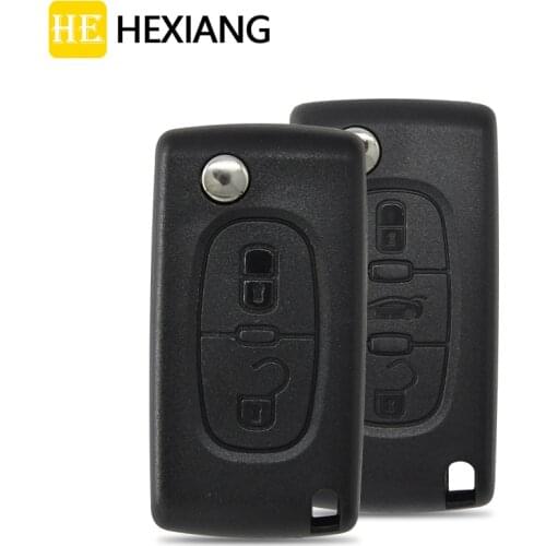 HE Xiang Car Remote Key Shell Case For Peugeot 207 307 308 607 807 Citroen C2 C3 C4 C5 C6 Replacement Smart Flip Key VA2 HU83