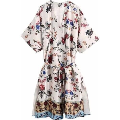 Evfer Women Japan Style Nice Za V-Neck Short Sleeve Summer Casual Dresses Chic Lady Kimono Style Dress With Belt Girsl Vestidos