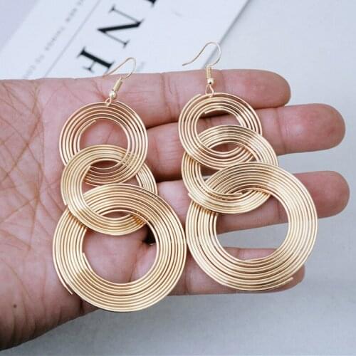 Exaggerated Retro Geometric Multilayer Metal Hoop Earrings Oversized Big Circle Hoop Earrings Party Jewelry Gift Womens Jewelr