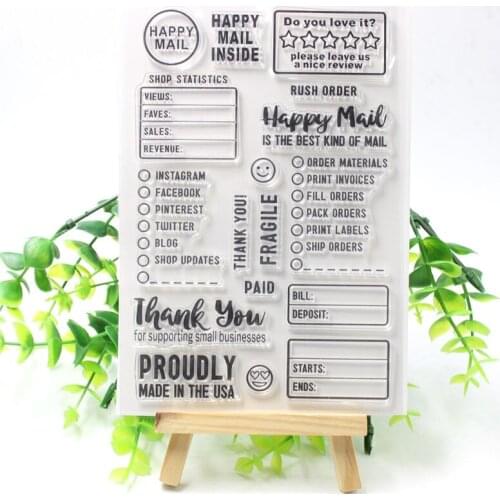 KSCRAFT Happy Mail Transparent Clear Silicone Stamps for DIY Scrapbooking/Card Making/Kids Fun Decoration Supplies 373