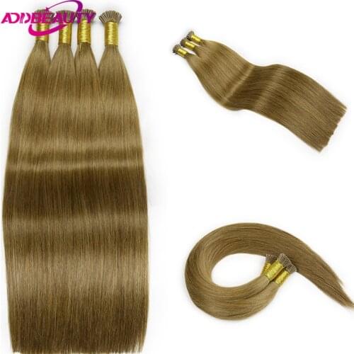 Straight I Tip Fusion Hair Keratin Capsules 40g 50g 100g Brazilian Human Remy Hair Extension Natural Color Brown Blond 27# 613