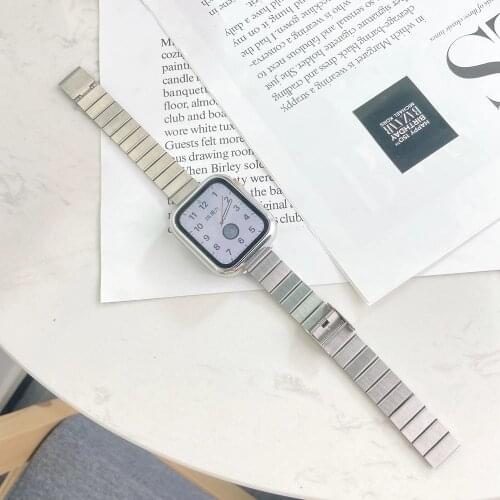 Slim Stainless Steel Band for Apple Watch SE 40mm 44mm Metal Link Bracelet Strap for iWatch 6 5 4 3 38mm 42mm Women Bands Correa