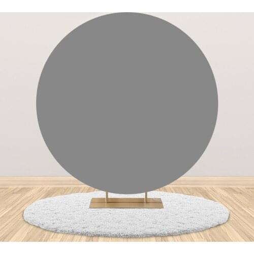Grey Circle Round Party Decor Backdrops Vinyl and Polyester Photography Backdrops Photobooth White Seamless Backdrop Cloth Prop