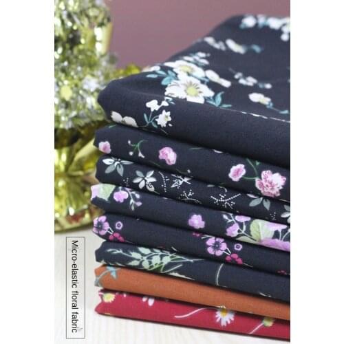 Chiffon Fabric By The Meter Floral Printed Micro Elastic Opaque Dress Skirt Flowers Summer Fabrics Breathable for Sewing Brocade