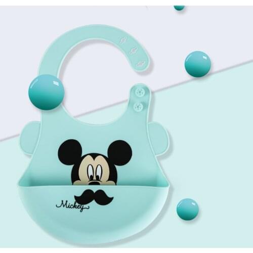 Disney Silicone Waterproof Baby Bibs Baby Spoon Bottle Feeder Dropper Silicone Spoons for Feeding Medicine Kids Utensils Match