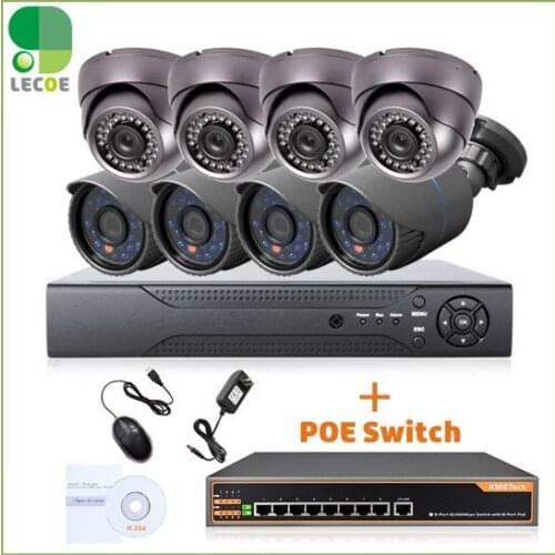 CCTV 8CH POE security System/kit with 8CH 1080P NVR ,8pcs 720P POE Cameras and 8ch POE Switch .330ft POE transmision