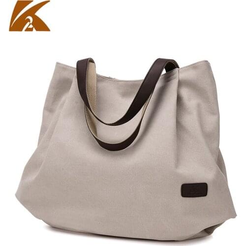 Handbags Simple Style Female Canvas Beach Bag Fashion Women Large Capacity Single Shopping Shoulder High Quality Messenger Bags