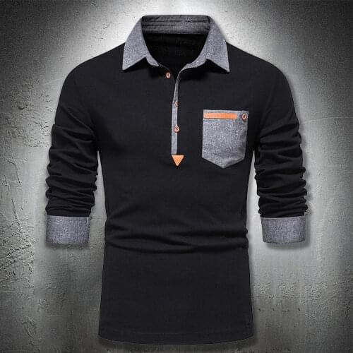 TIKALIA Long Sleeve Polos For Men