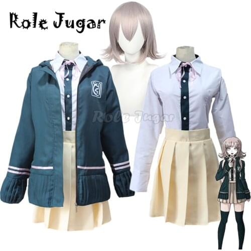Anime Danganronpa Chiaki Nanami Cosplay Uniform Jacket Hoodie Shirt Wig Full Set For Women Cosplay Halloween Costume C80C01