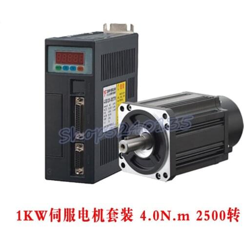 High quality 1000w 80ST-M04025 AC servo motor 1kw 4N.M 2500rpm AC Servo Motor and Servo driver with Servo cable 80ST