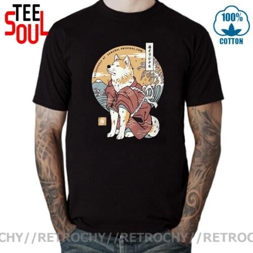 Japanese Anime Shiba Inu Dog Akita Samurai T shirts men Cartoon Samurai Warrior Shiba Inu T-shirt 2021 Latest Design Fashion Tee