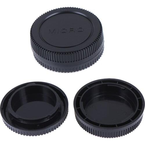 Body+Rear Lens Cap Cover Protective Case For M4/3 Camera Accessory Black