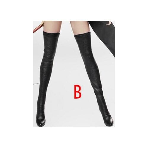 17XZ 1/6 Female Soldier Leather Shoes Long Boots Empty Inside Fit PH Female Action Figure Body with Foot