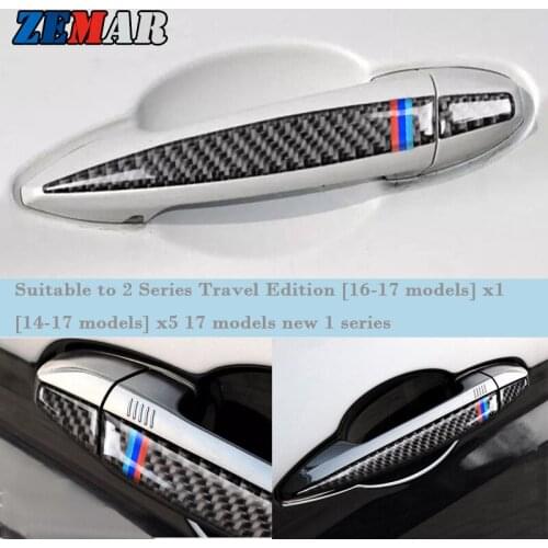 1set Carbon Fiber for BMW X6 F16 X5 F15 X1 F48 F45 F46 2 series Car Door Handle Sticker Trim Decor Decoration M Accessories