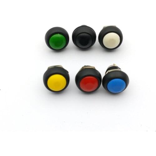 10pcs DIY 12mm Momentary Waterproof Push Button Switch Horn 1A 250V Self-reset