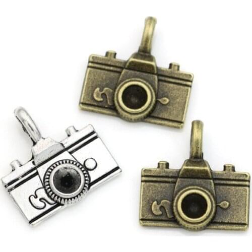 10pcs/lot Antique Silver/Antique Bronze Plated Vintage Camera Charms for Jewelry Making DIY Handmade Pendants 22*21mm