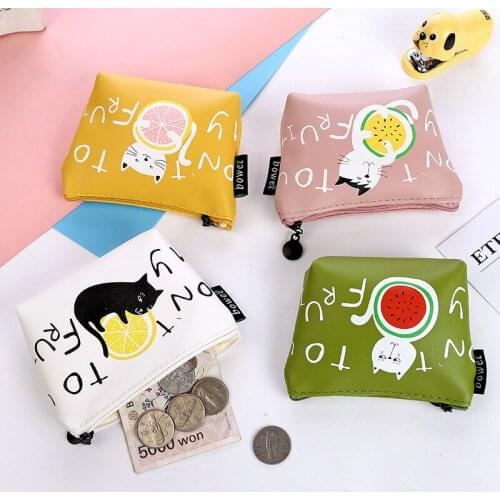 16pc/lot Cute Fruit cat coin purse / key bag / coin Cosmetic pencil Bag/ cute coin mini wallet/storage bag