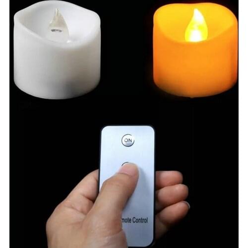 200pcs remote controlled Battery operated LED Candle tealight Flameless wavy edge Tea Light F/Wedding Christmas Home decor-Amber