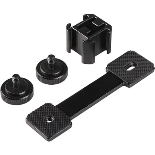 3 in 1 Triple Hot Shoe Mount Plate Adapter Mic Light Extension Bracket For DJI OSMO Mobile 2 Zhiyun Smooth 4 Feiyu Vimble Gimbal