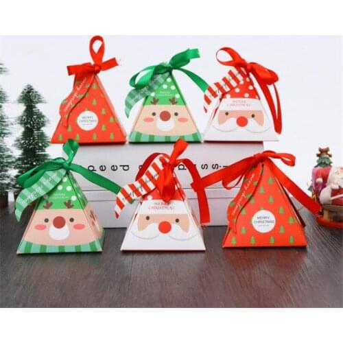 30Pcs/Lot Gift Boxes For Jewellery Santa Claus With Ribbon Birthday Gifts Kids Custom Packaging Box Chocolate Christmas Present