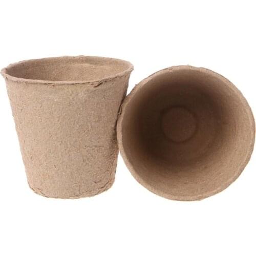 50Pcs 2.4\" Paper Pot Plant Starters Seedling Herb Seed Nursery Cup Kit Organic Biodegradable Eco-Friendly Home Cultivation