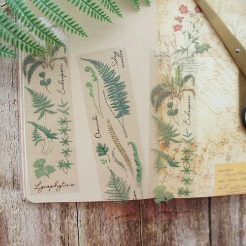 6 Sheets natural Tropical syncope leaves PVC Sticker Scrapbooking DIY Gift Packing Label Decoration Tag