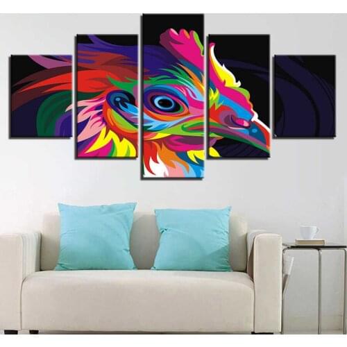 Diamond Painting Colored eagle head 5 Piece Diy Full Square Round Drill Diamond Embroidery Animal 3D Mosaic Home Decor AA2505
