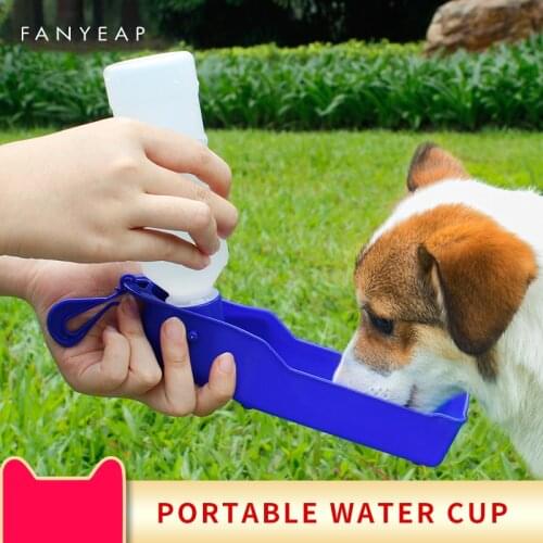 Pet Dog Water Bottle Plastic Portable Water Bottle Pets Outdoor Travel Drinking Water Feeder Bowl Foldable