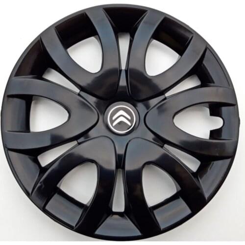 15 ''inch for Citroen Wheel Cover Looking 4 Piece Steel Wheels Gloss Black - Flexible Unbreakable SMS-S-504