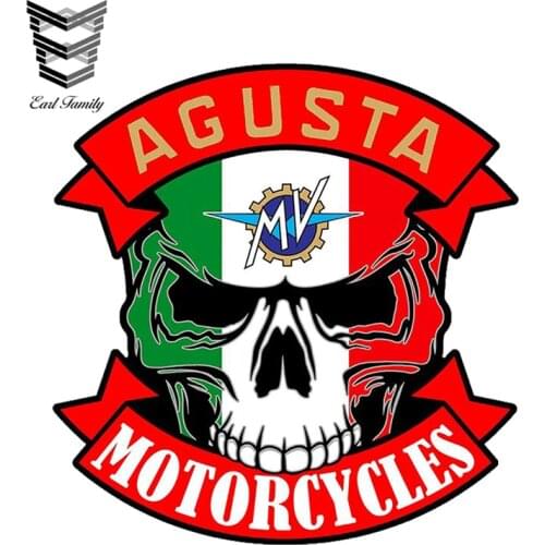 EARLFAMILY 13cm X 12.6cm Car Styling MV Skull Decal Vinyl Sticker Graphic Auto Motorcycle Decoration Waterproof Car Stickers