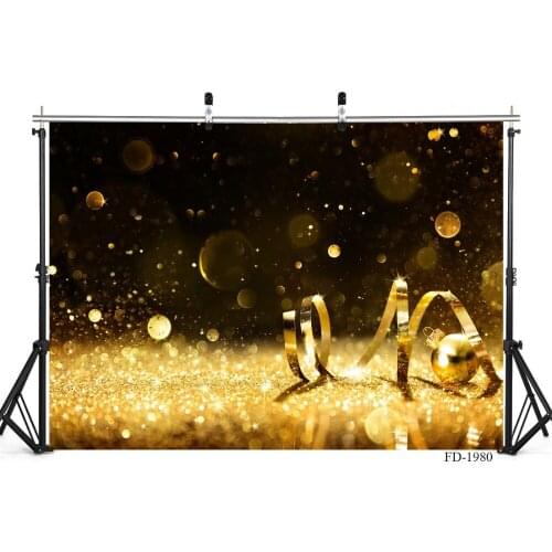 Gold Ball Glitters Bokeh Photography Background Customized Photographic Backdrops For Photo Studio Baby Children Photo Shootings