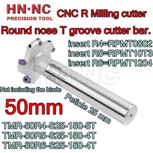 TMR 50mm-R4-R5-R6-S25-150mm CNC R Milling cutter Round nose T groove cutter bar. insert R4 R5 R6 Carbide blade Free shipping