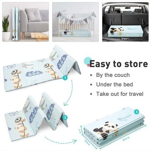 Carpet Games Foldable Baby Play Mat Thick XPE Foam Kids Rug Educational Childrens Road Playmat Soft Floor Baby Toys with Bag